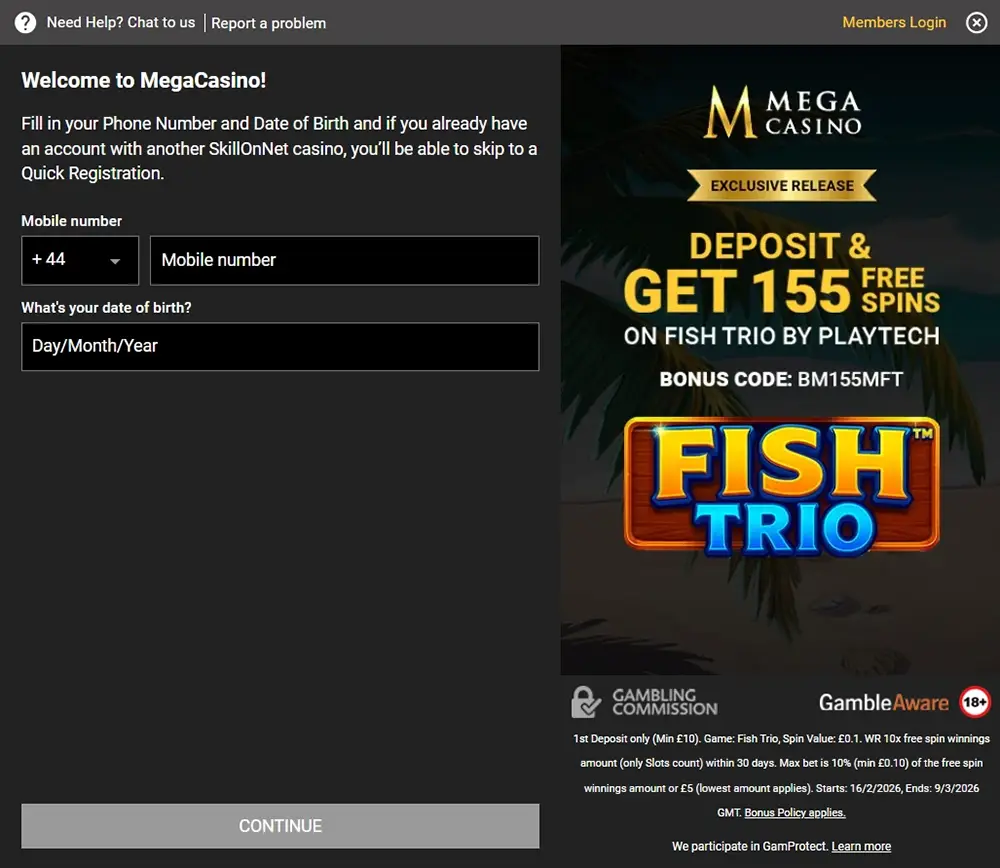 How to register at Mega Casino